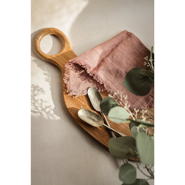 Linda Linen Cocktail Napkin- Ash Rose