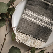 Calvina Hand Towel-  Gray with Natural