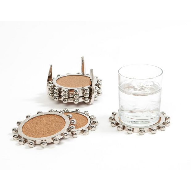 S/6- Lilianne Crown Coasters- Nickel