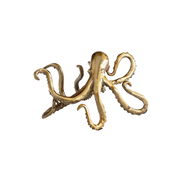 Octopus Shelf Decor - Aged Brass