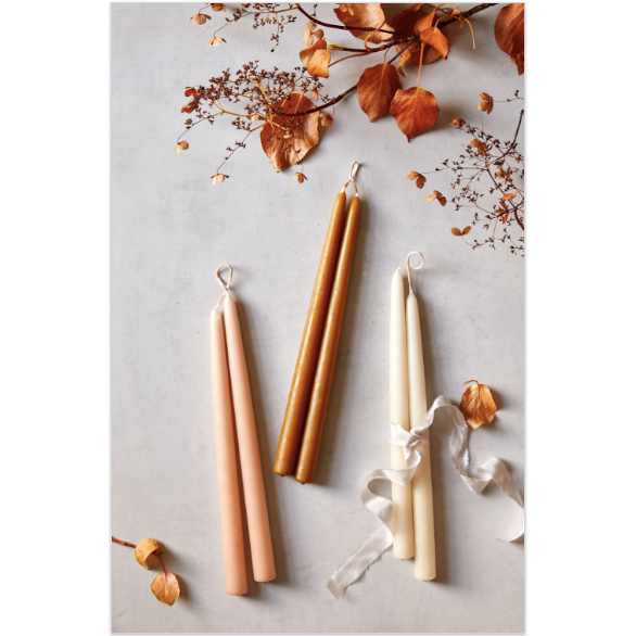 12" Parchment Taper Candles