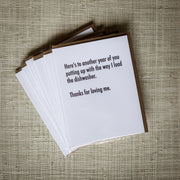 Dishwasher - Anniversary Card