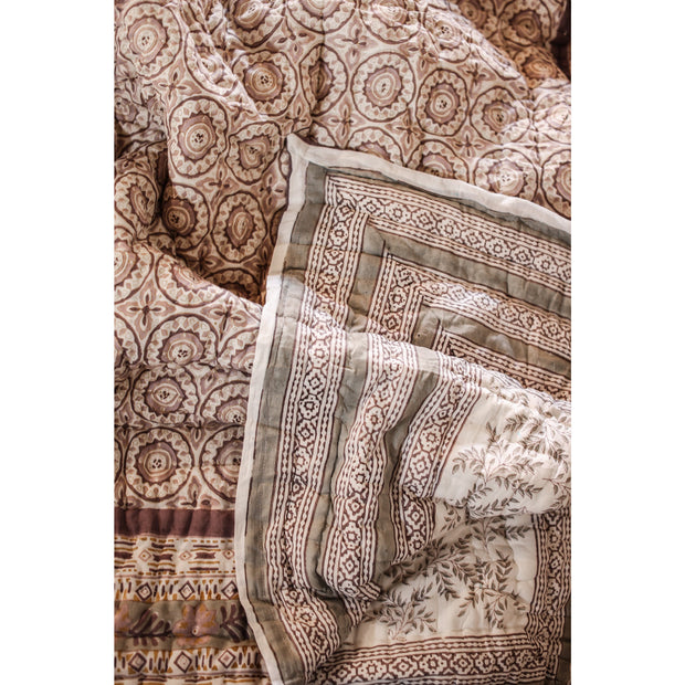 Brea Handmade Block Print Floral Quilt