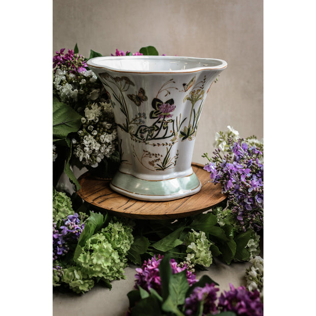 Butterfly Garden Flared Vase