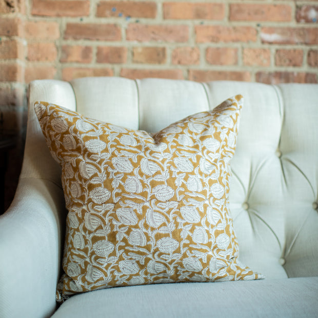 Marbella Saffron Linen Pillow