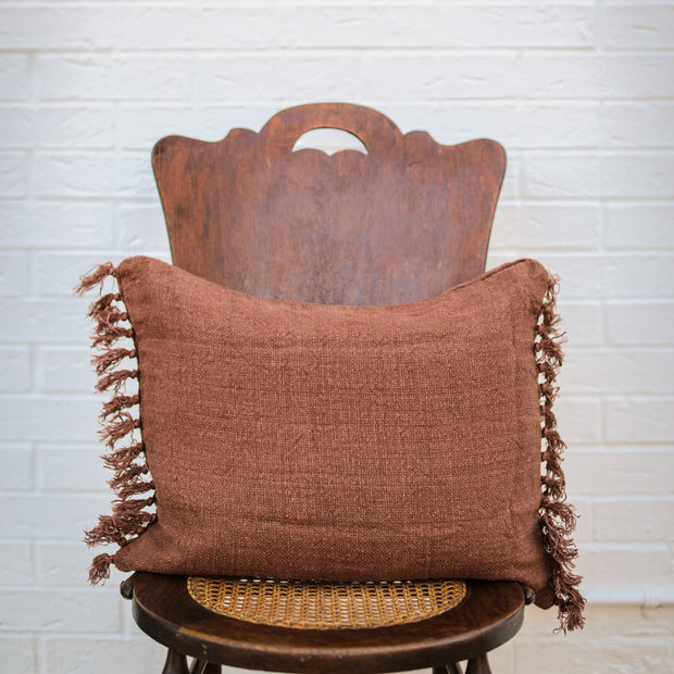 Evelie Linen Russet Decorative Pillow- 16x20"