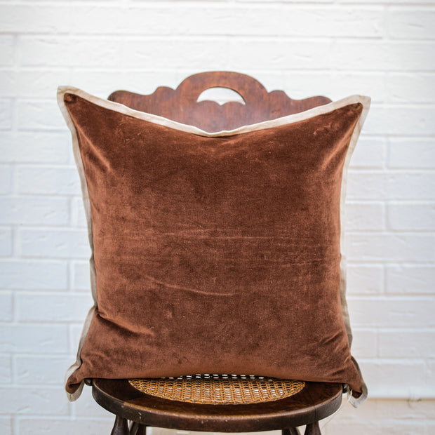 Gehry Velvet/Linen Russet Pillow - 22" Square