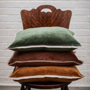 Gehry Velvet/Linen Caramel Pillow- 16x20"