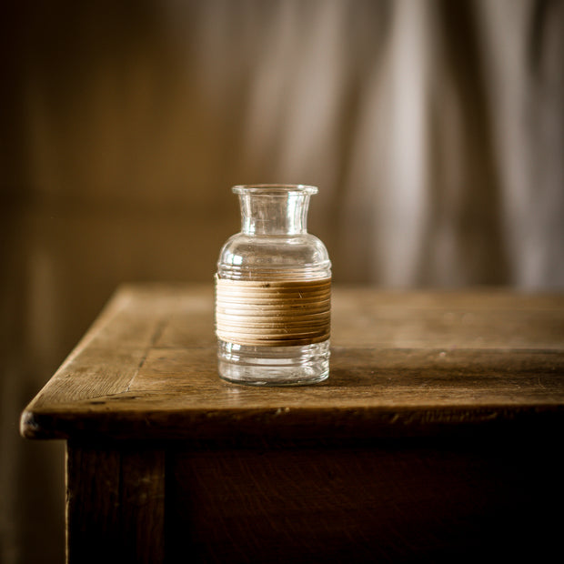 Inez Rattan Wrapped Glass Vase