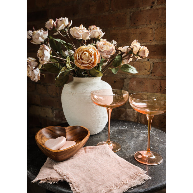 Estelle Colored Champagne Coupe Stemware  - Blush Pink